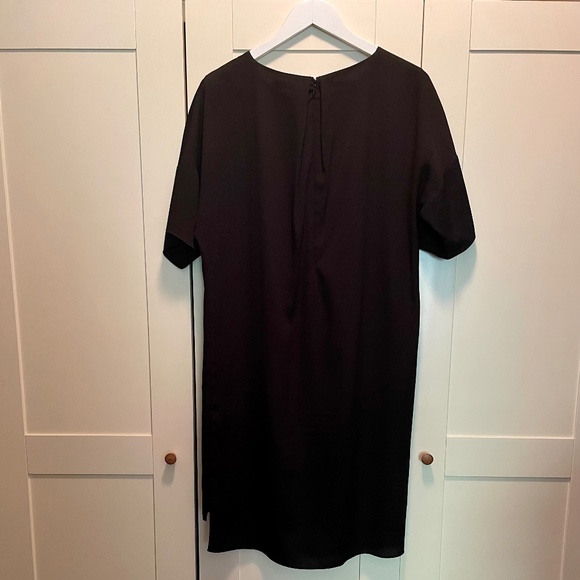 Halston Black Short Sleeved Shift Dress Size L - Picture 4 of 5